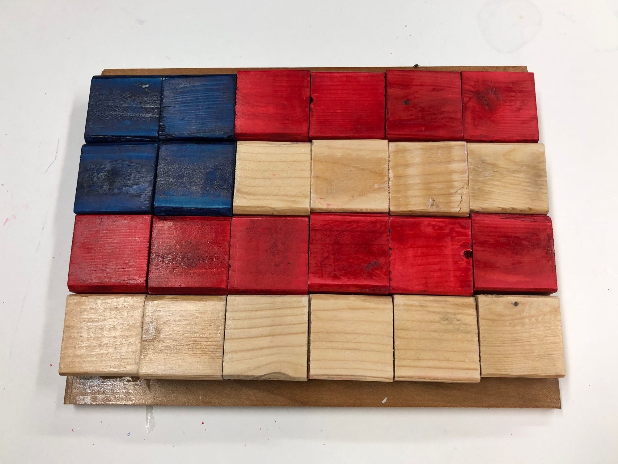 Wooden "Pixel" Flag