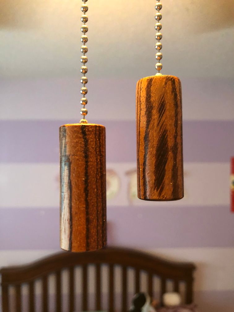 Zebra Wood Fan Pulls