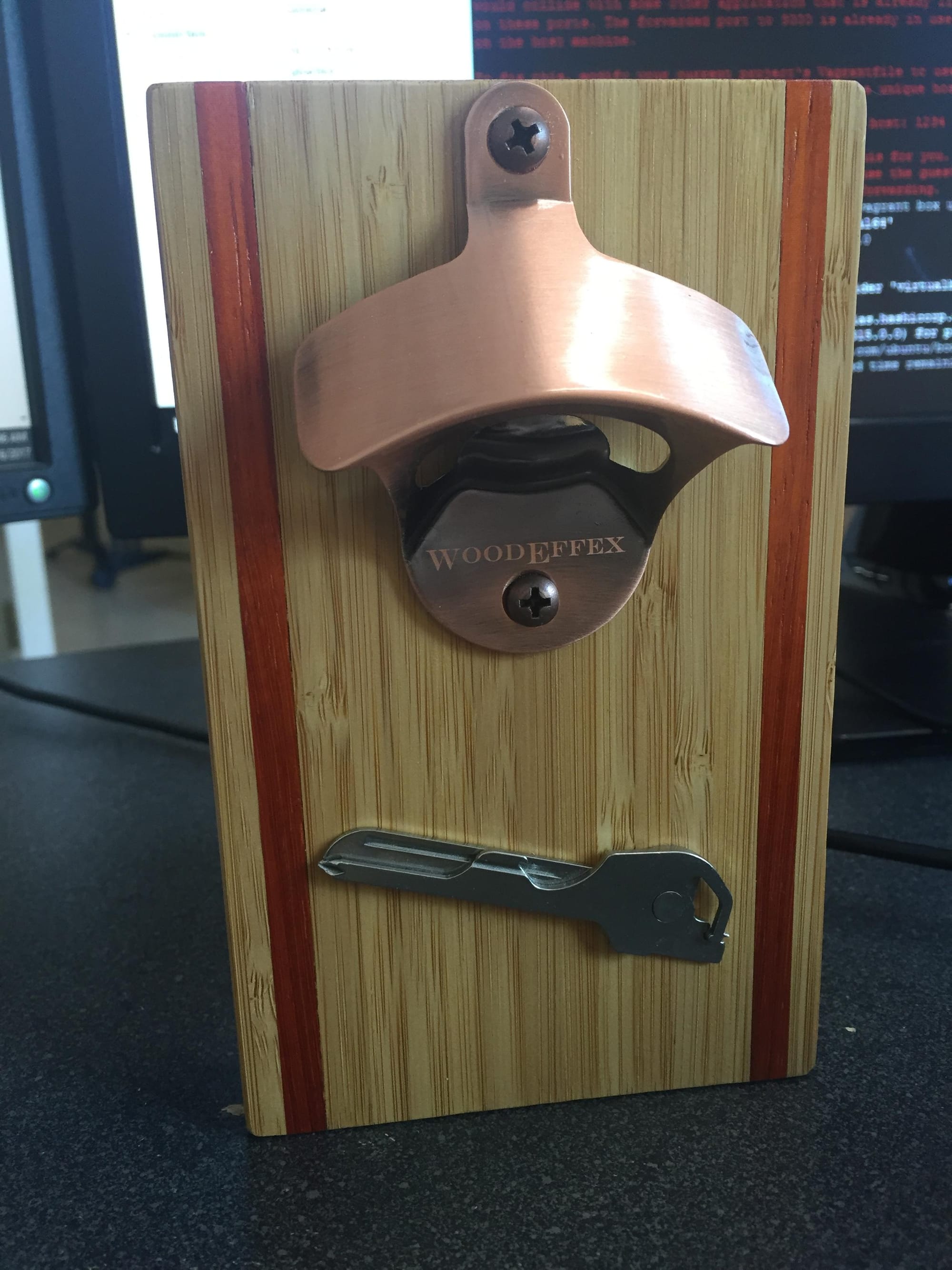 Bamboo & Padauk Bottle Opener
